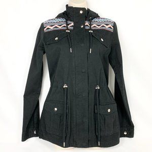 3/$25 Black Geometric Aztec Design Fall Jacket Coat XS